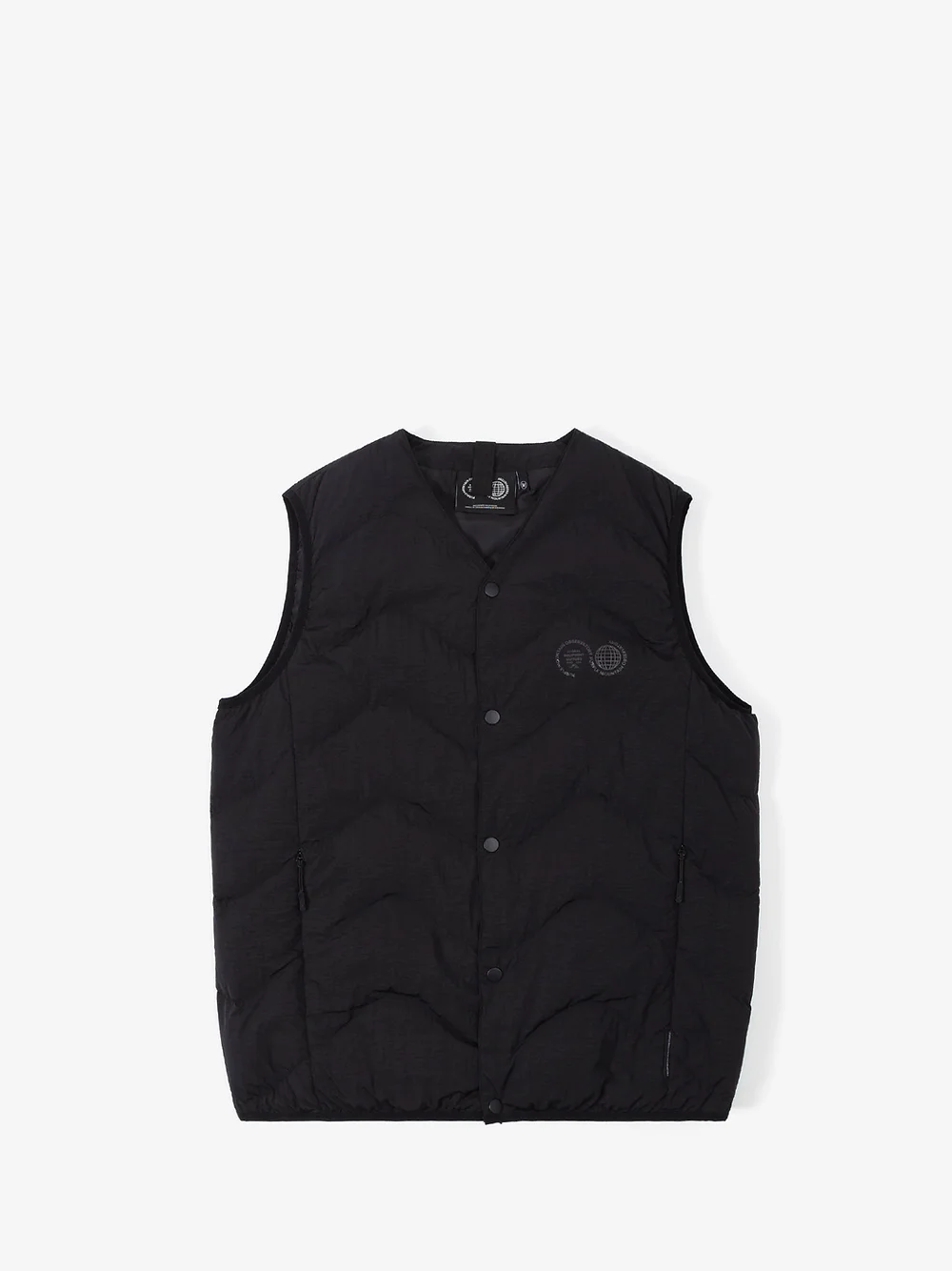 Wave quilted vest black