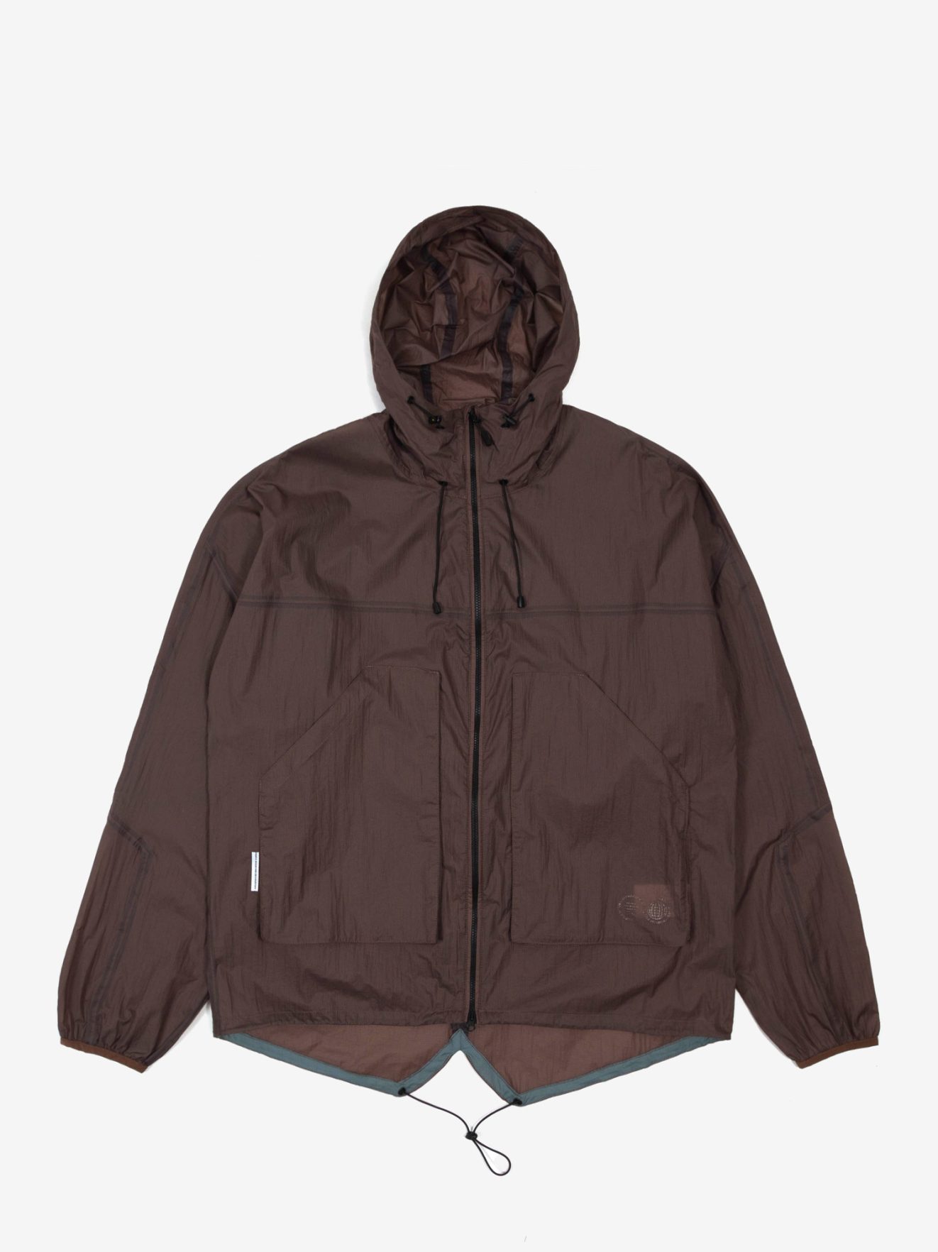 FISHTAIL RIPSTOP HOODED JACKET BROWN - Purple Mountain Observatory
