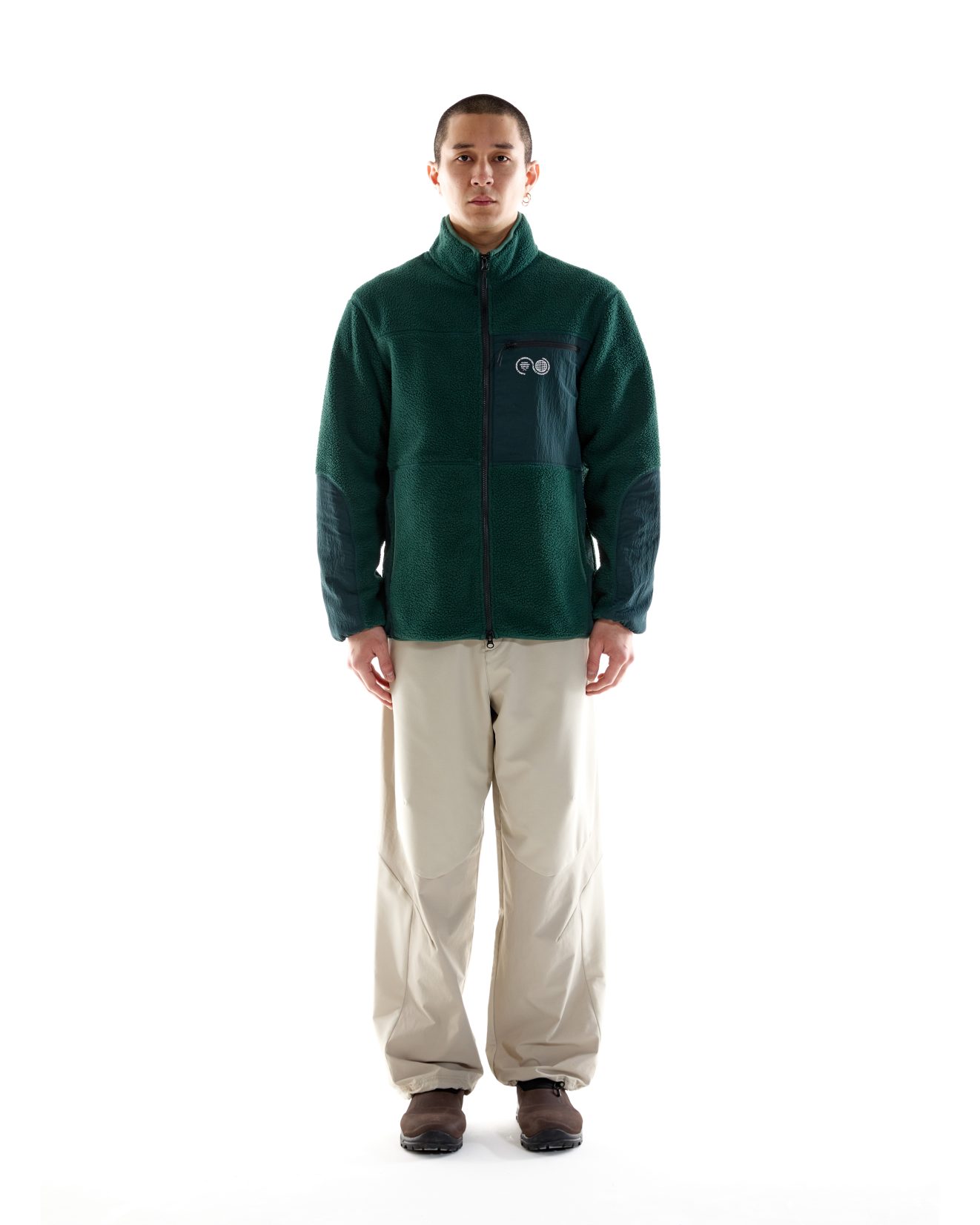 Borg Zip Through Fleece - Pine Green - Image 2