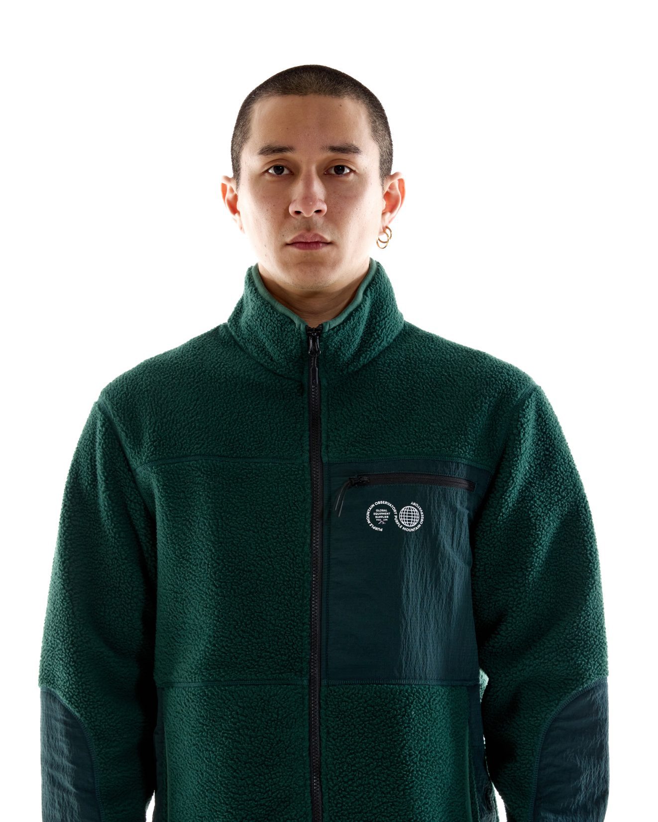 Borg Zip Through Fleece - Pine Green - Image 4