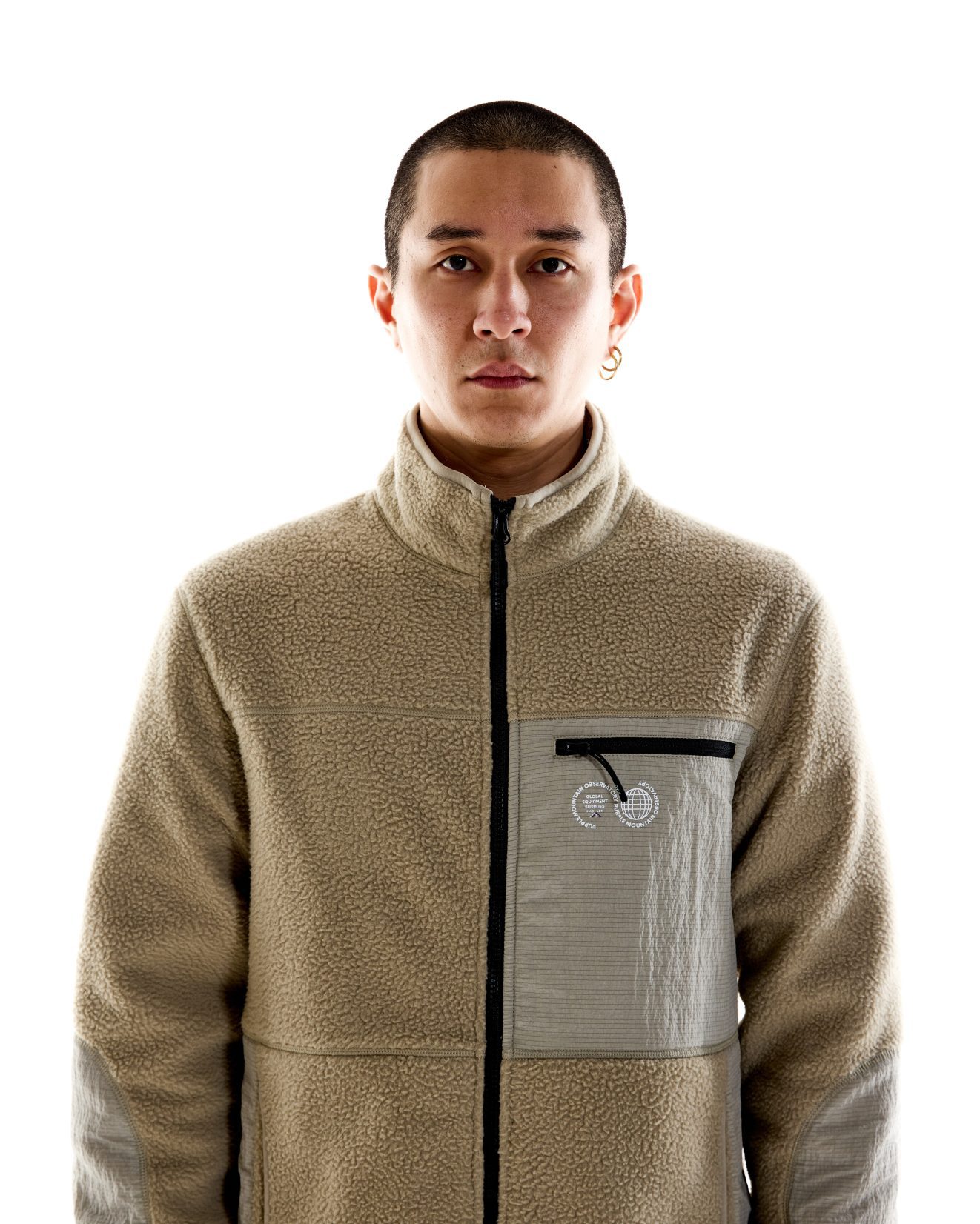 Borg Zip Through Fleece - Stone - Image 4