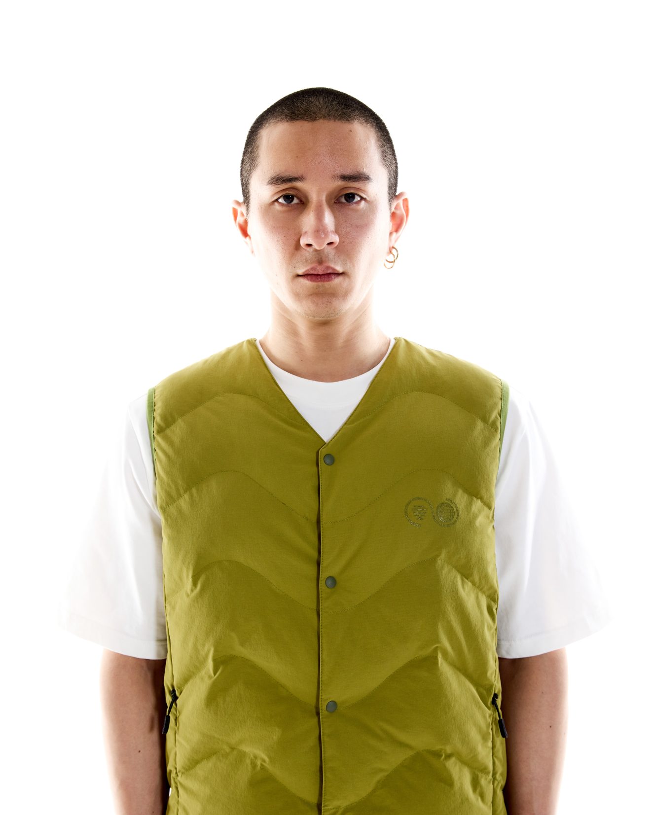 Waves Quilted Vest - Olive - Image 4