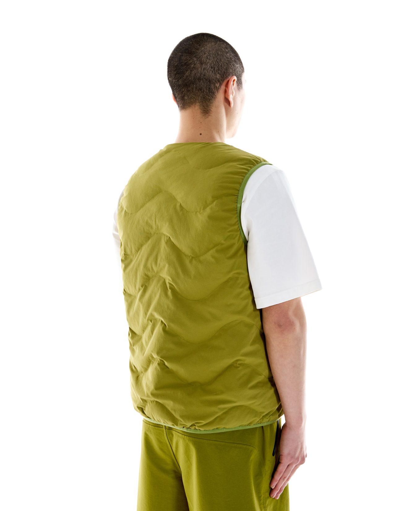 Waves Quilted Vest - Olive - Image 5