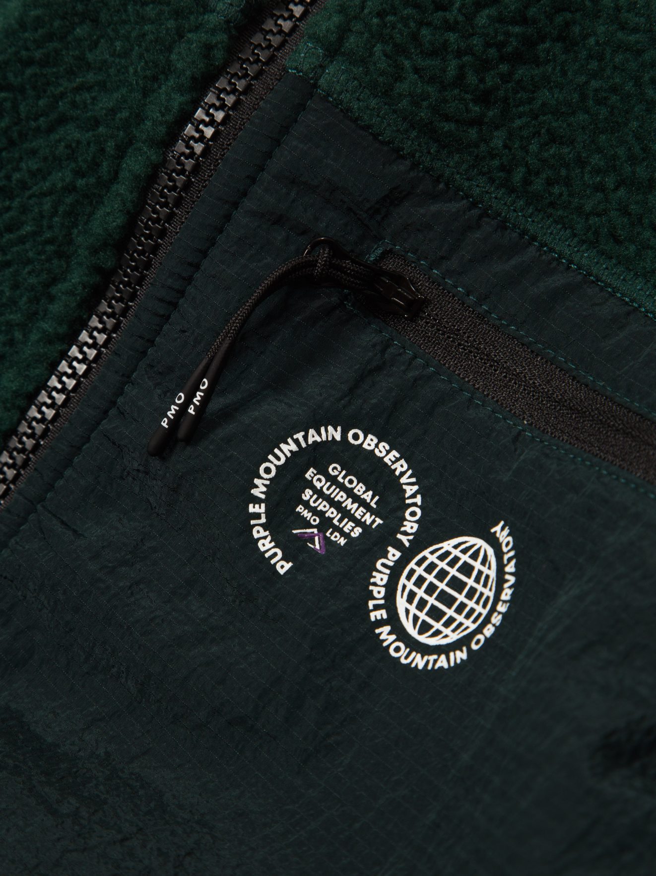 Borg Zip Through Fleece - Pine Green - Image 6